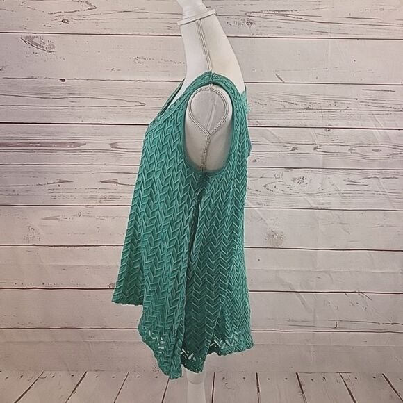 French Connection, Lined Mint Green Crochet Top- XL - Picture 5 of 7